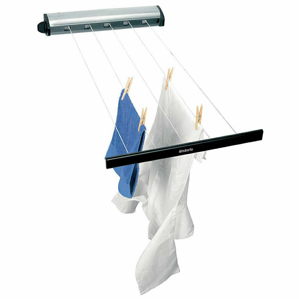 BRABANTIA 22m Pull Out INDOOR Retractable Clothes Airer Line Stainless