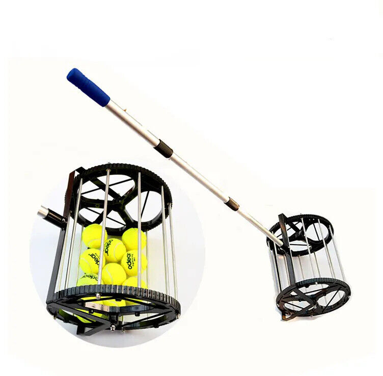 Tennis Balls Retriever Picker Hopper Roller Balls Storage 55 Balls