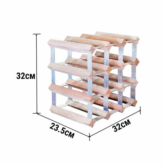 12 Bottles Wine Racks Wooden Storage Organiser Cellar Holder Kitchen Bar Display