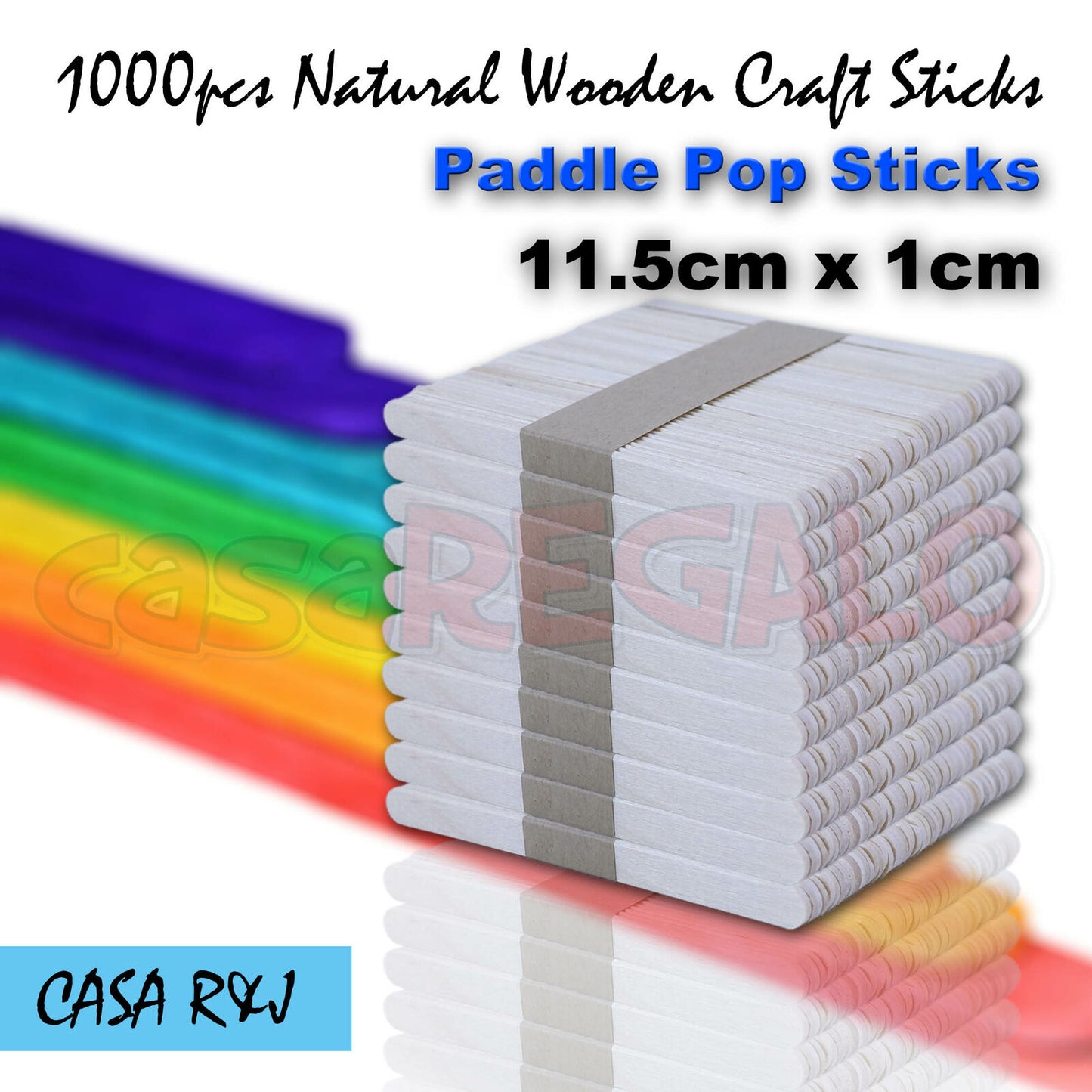 1000 pc Natural Wooden Craft Sticks Paddle Pop Sticks Ice Cream coffee stir