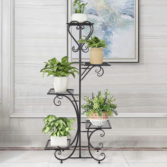 Wrought Iron Plant Stand Corner Planter Organiser Shelf Rack Living Room Garden