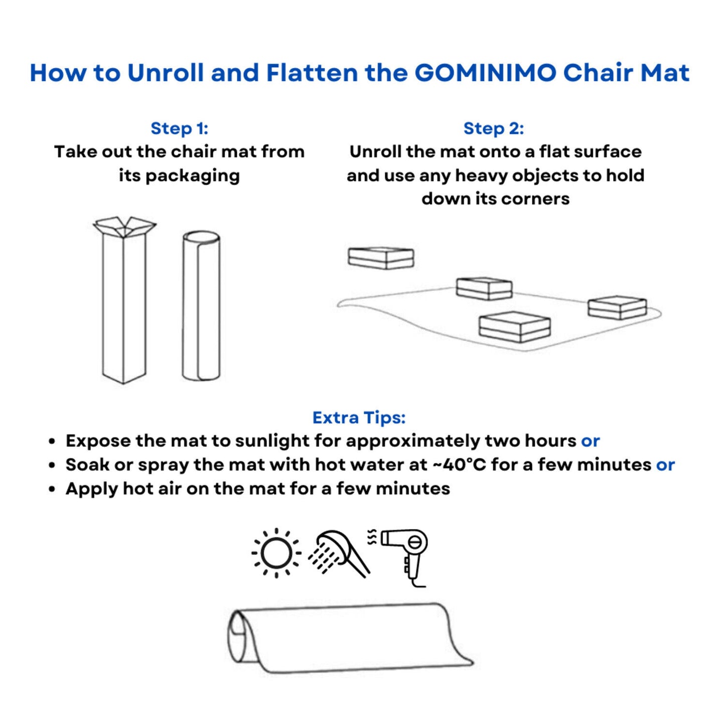 Gominimo Anti-Slip Floor Protection PVC Chair Mat with Stud