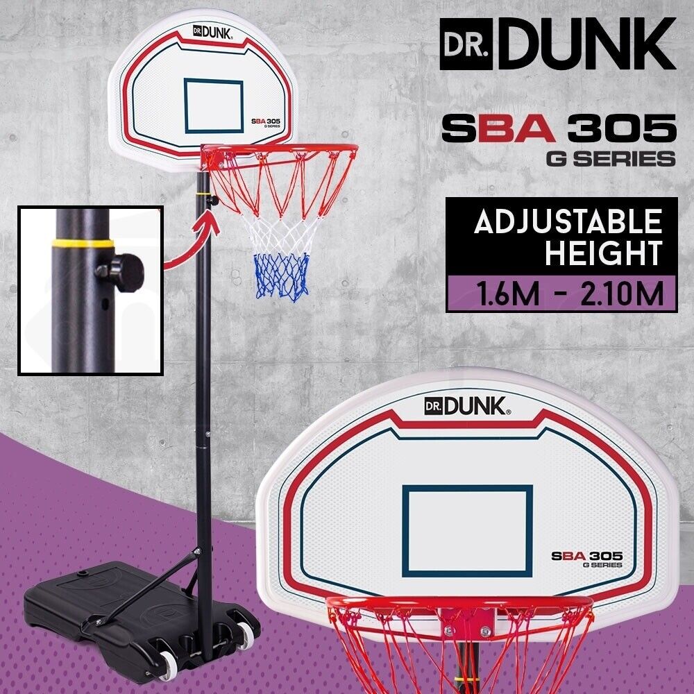 DR. DUNK Basketball Hoop Stand System Kids Height Adjustable