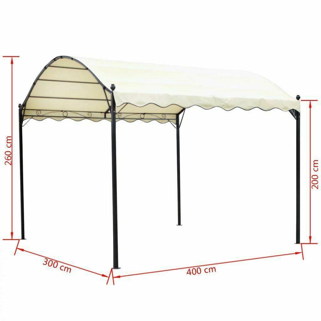 Fabric Outdoor Carport Backyard Shelter Shade Canopy Gazebo - Cream White