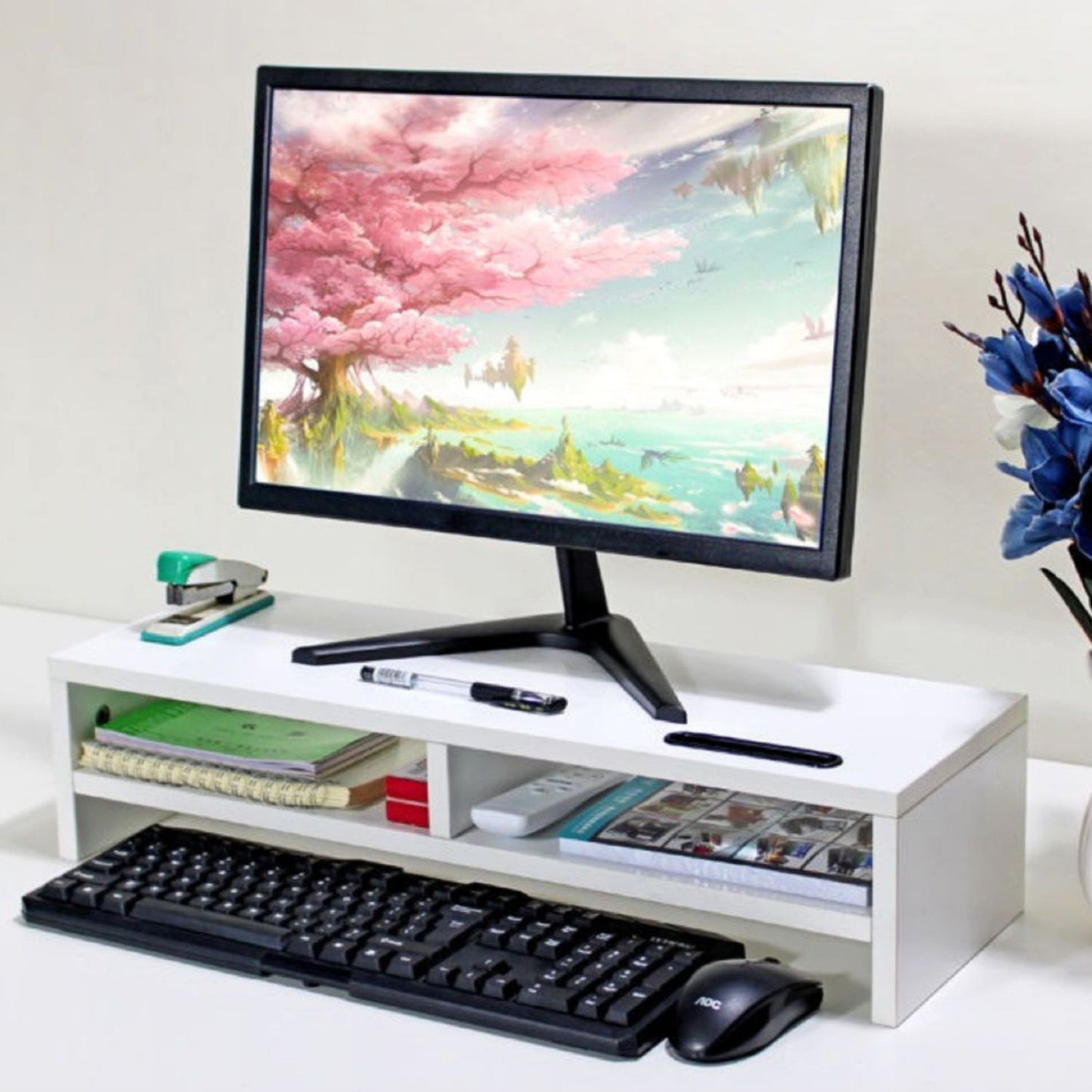 Voctus Monitor Stand with 2 Storage VT-MS-101-OBY