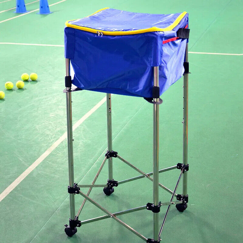 Tennis Ball Cart Trolley Storage Bag Coaches Basket With Wheels