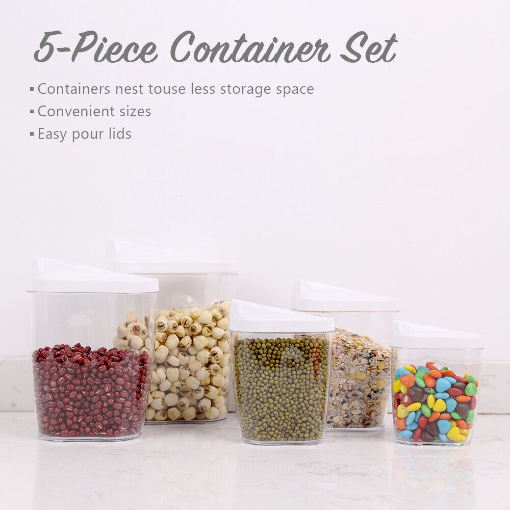 10pcs Airtight Food Storage Containers Kitchen Dry Food Pantry Organisation Set