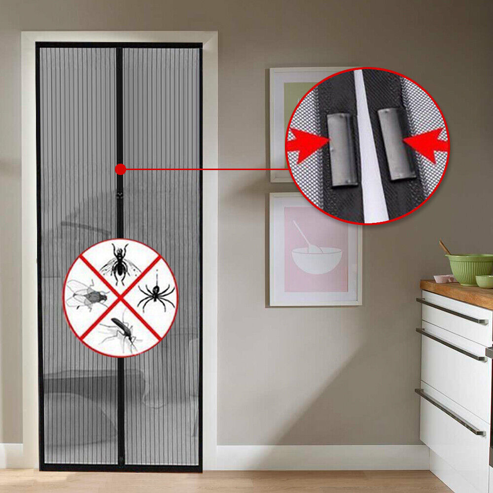 2x Mesh Magnetic Fly Screen Mosquito Bug Door Curtain  Hands Free