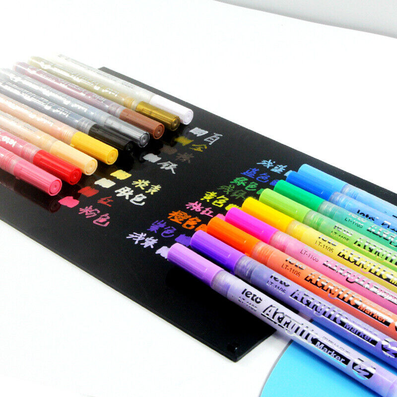 18 Colors Acrylic Paint Pen 1mmTip Waterproof DIY Craft Art Painting Drawing Set