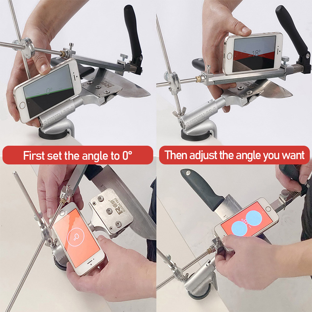 Professional Knife Sharpener Fixed-angle Kitchen Sharpening System 4 Stones Set