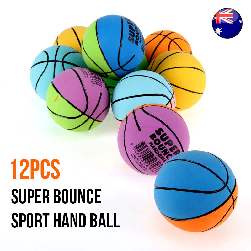 12Pcs Super Bounce Hand Balls 6cm Diameter Playtime Fun Indoor/Outdoor