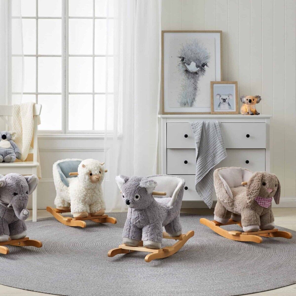 Jiggle & Giggle Baby Rocker Plush Stuffed Elephant with Chair