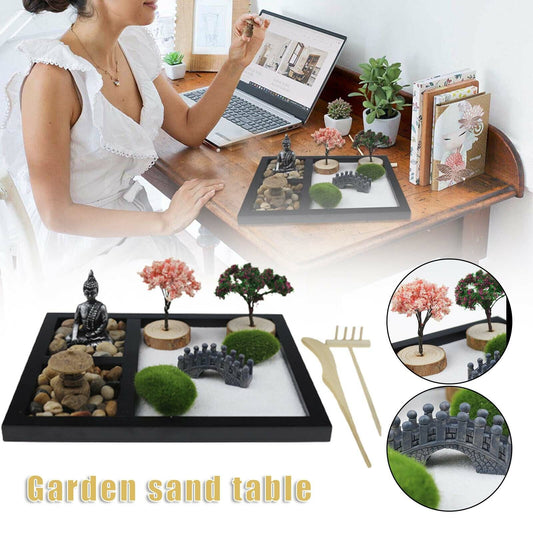 Zen Sand Garden Kit Creative Micro Landscape Ornament Home Office Tabletop Decor