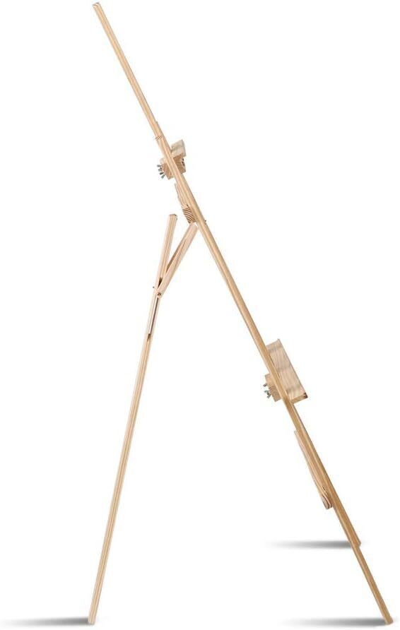 Gominimo 150cm Pine Wood Adjustable Lightweight Foldable Easel (White Oak)