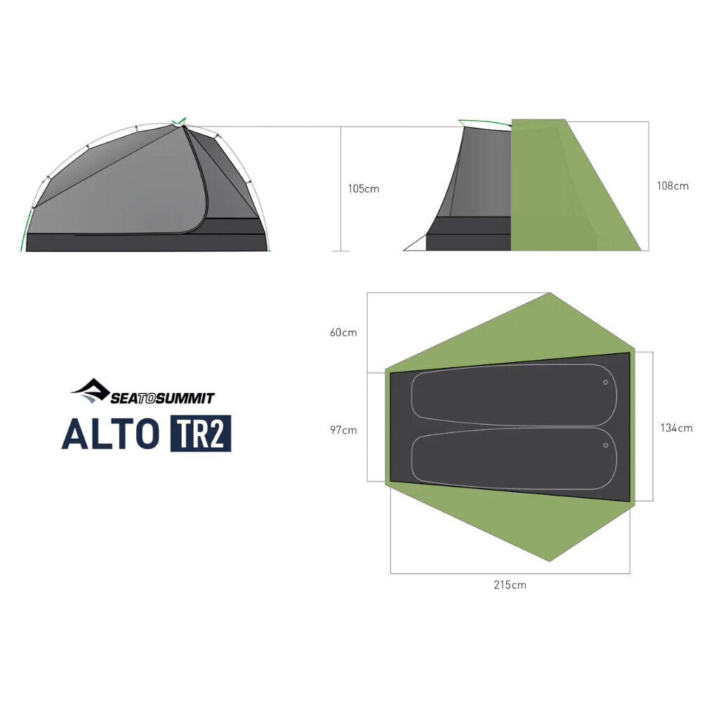 Sea To Summit Alto TR2 Ultralight 2 Person Tent - Green