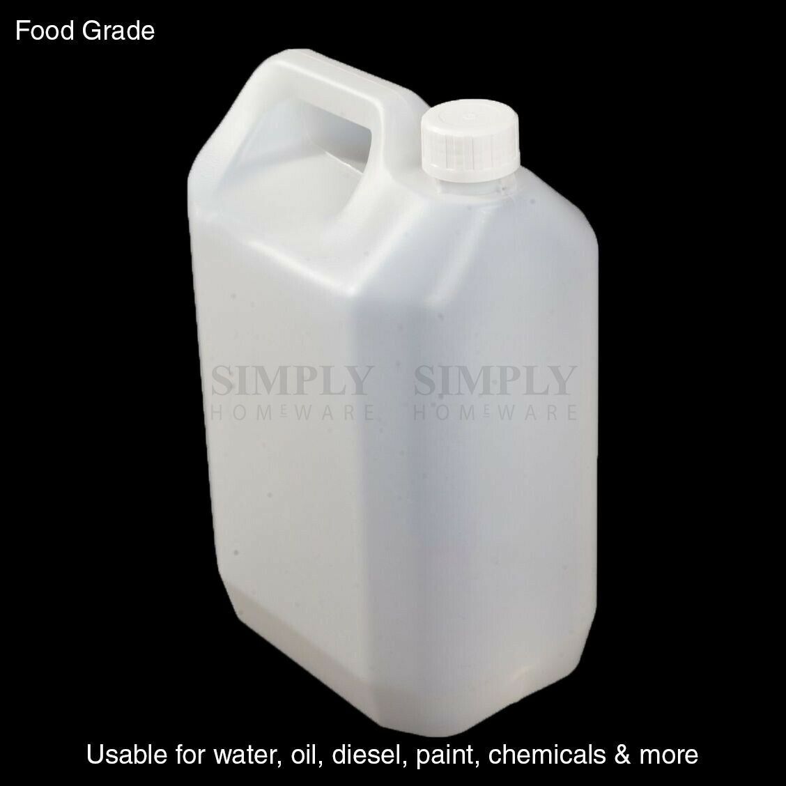 6L Water Jerry Can Plastic Food Grade Camping Petrol Fuel Liquid White Bulk