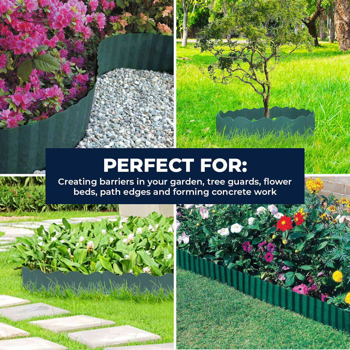 12PCE 7.5m Corrugated Garden Bed Edging Reusable Size Adjustable