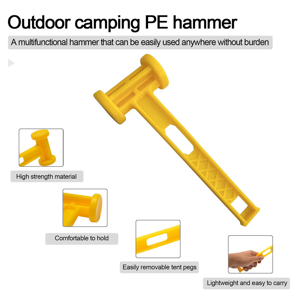 15x Unbreakable＆inflexible Tent Stakes Camping Tent Stakes w/ Hammer+Nail Puller