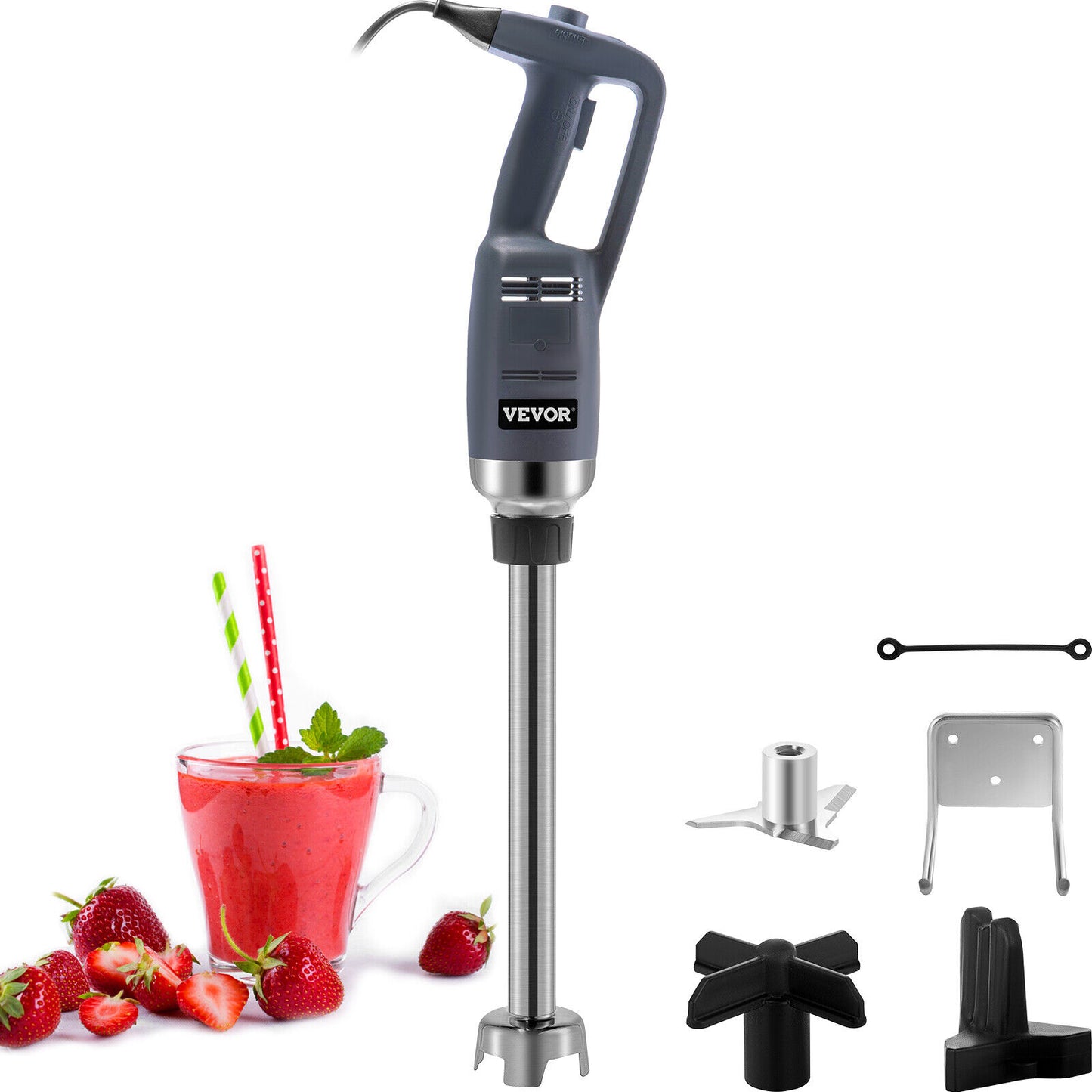 VEVOR Commercial Handheld Blender 350W Fixed Speed Stainless Steel 500mm Stick