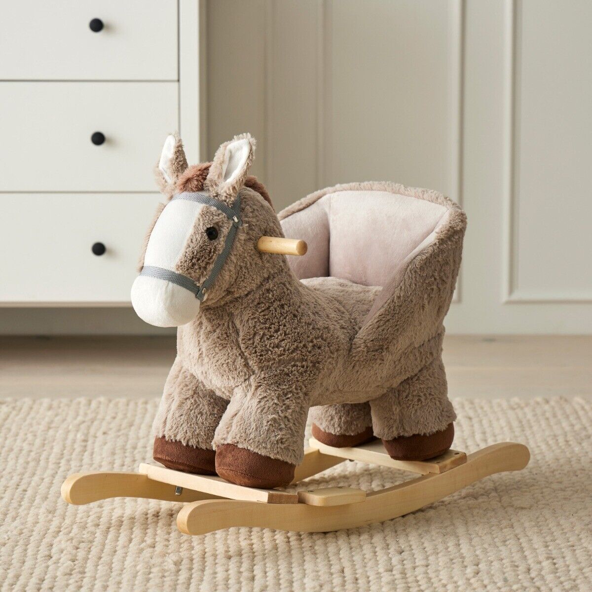 Jiggle & Giggle Baby Rocker Plush Stuffed Pony with Chair