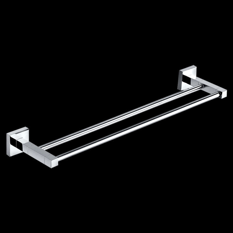 Bathroom Square Double Towel Rail 750mm Wall Mounted Brass Chrome