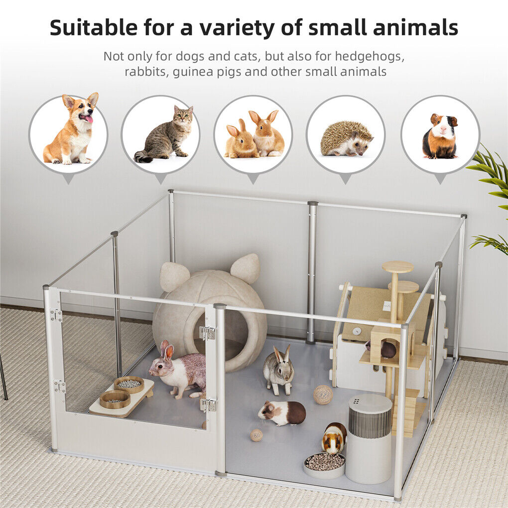 High-toughness Arcrylic Dog Playpen Birth Panels w Aviation Aluminum Frame＆Door