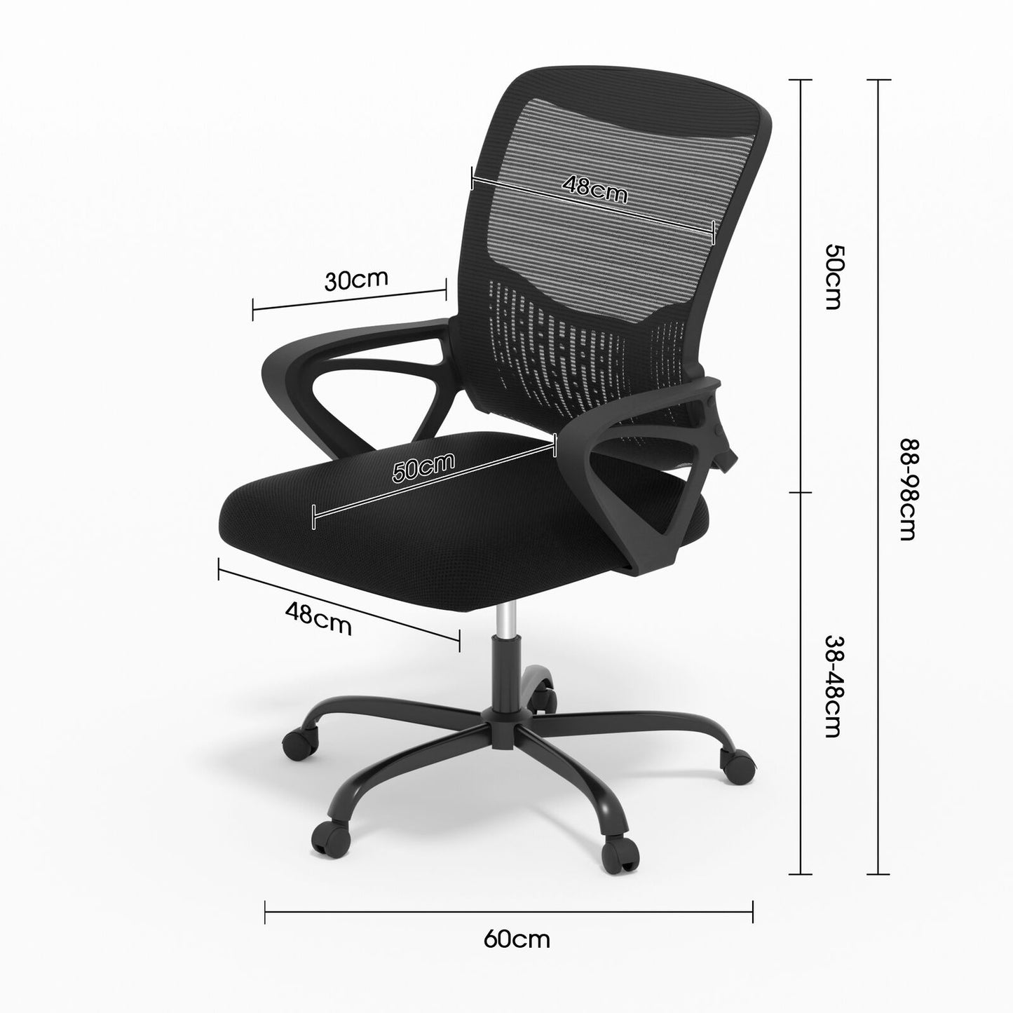 Ergonomic Mesh Office Chair Swivel Height Adjustable Study Home Office Chairs