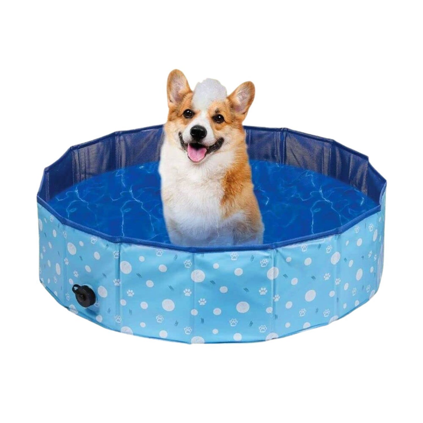 Floofi Foldable Pet Bath Swimming Pool 120 x 30cm XL Blue Circle