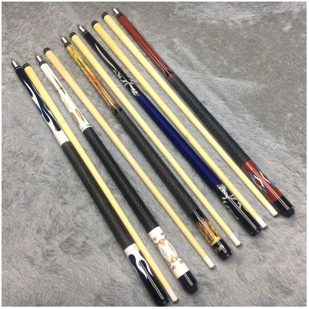 58" WOODEN POOL SNOOKER BILLIARD CUE SET Cues Stick 2-Section Bar