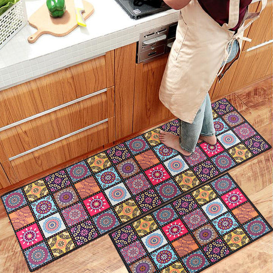 YEERSWAG 2PC Non-Slip Mat Kitchen Floor Mat Rug Area Carpet Rugs Door