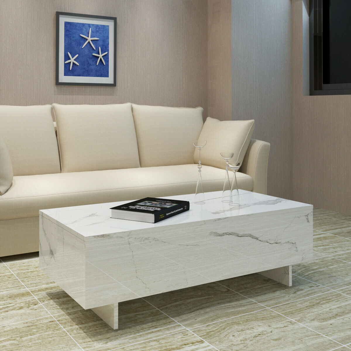 Coffee Side Table High Gloss Modern Style Living Room Office Furniture