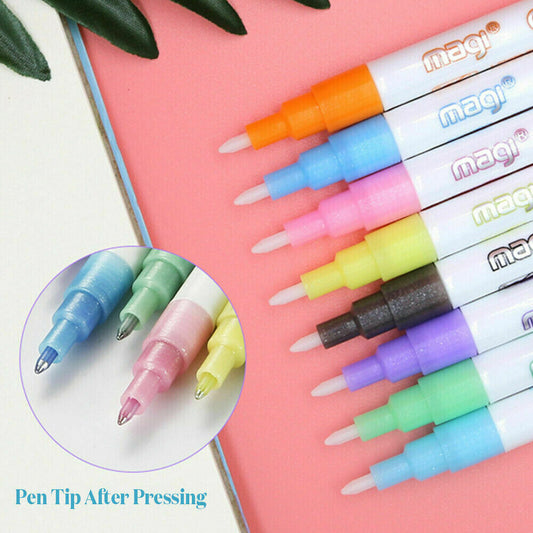 12 Color Multicolored Super Squiggles Outline Marker Pen Set Painting Art