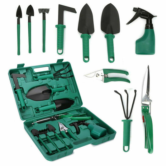 10pcs Garden Tools Set Gardening Spray Bottle Pruner Shovel Professional Kit