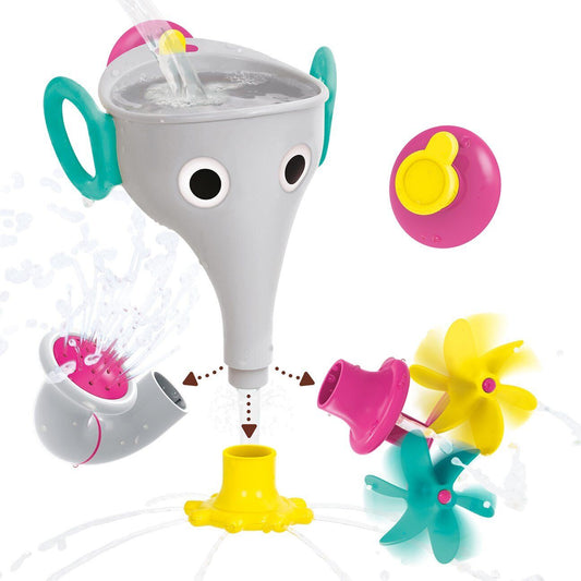 Yookidoo Elephant Trunk Funnel Fill N Sprinkle Kids Baby Bath Toy w Suction Cup