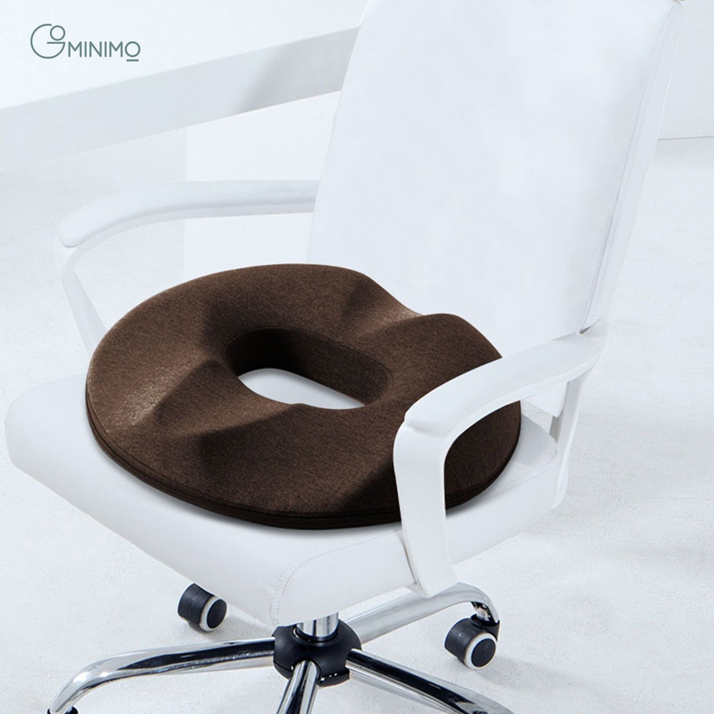 Memory Foam Seat Donut Ring Coccyx Pain Relieving Cushion Brown