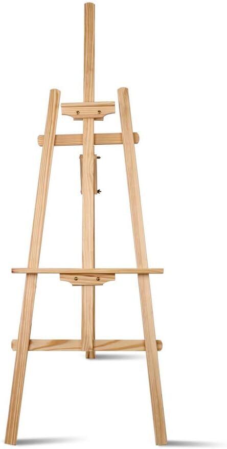 Gominimo 150cm Pine Wood Adjustable Lightweight Foldable Easel (White Oak)