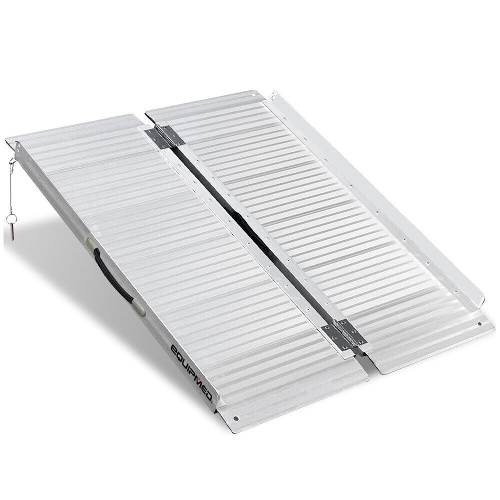 EQUIPMED Folding Wheelchair Ramp 91cm 272kg Rated Portable Access Aluminium