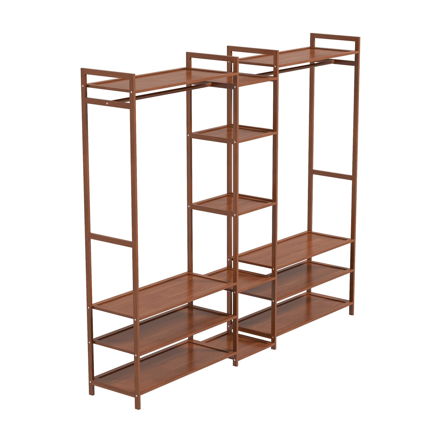 Milano Decor Multifunctional Bamboo Clothes Rack Storage Stand Organiser