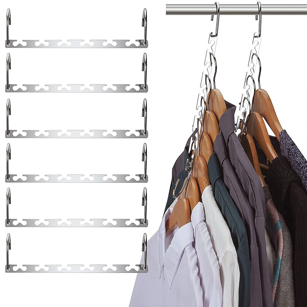 Clothes Hanger Space Saving Hook Folding Wardrobe Multipurpose Rack Coat Pants