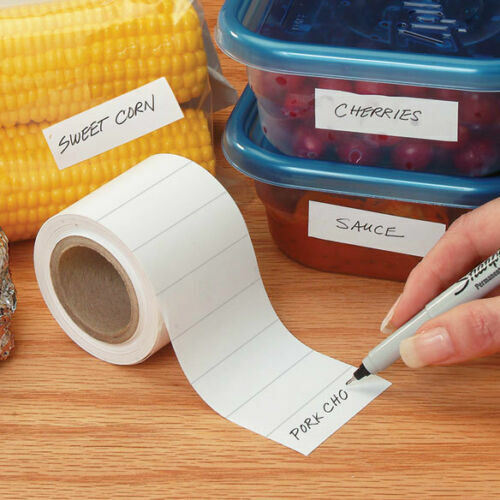 500PCS Easy Stick Freezer Food Labels Roll Kitchen Self-Adhesive sticker 6*4cm