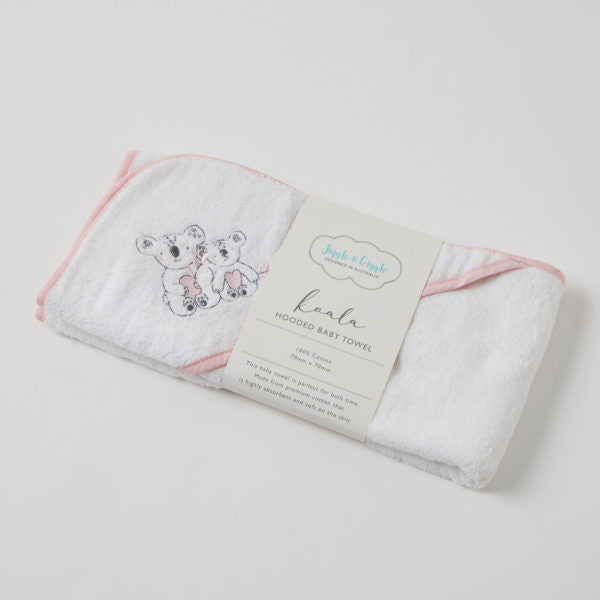 Jiggle & Giggle Kayla KOALA 100% Cotton Hooded Baby Bath Towel