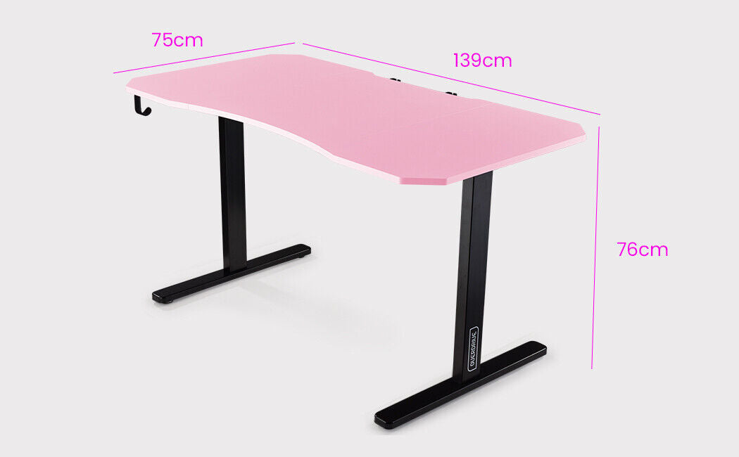 OVERDRIVE Gaming Desk 139cm PC Table Setup Computer Carbon