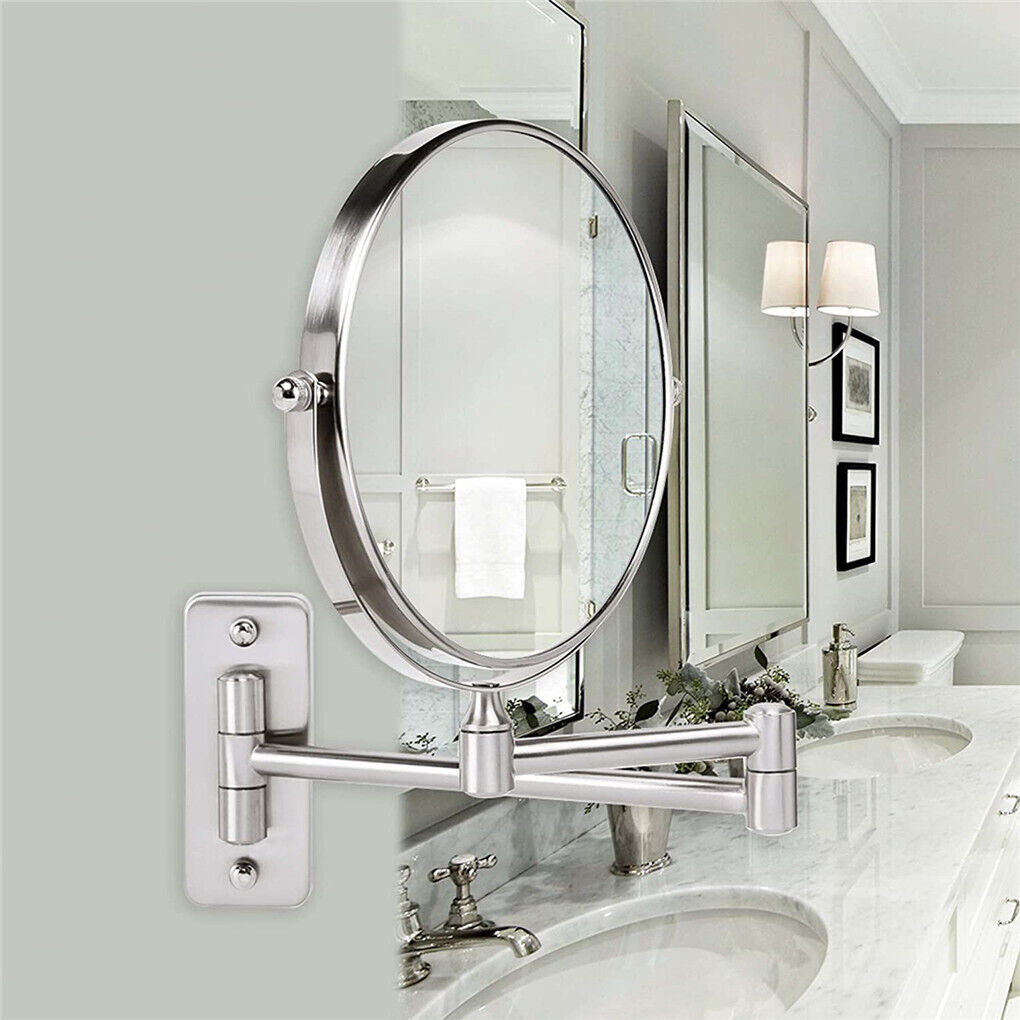 10x Magnifying HD Makeup Mirror Wall Tow-Sided Swivel Extendable Bathroom Mirror