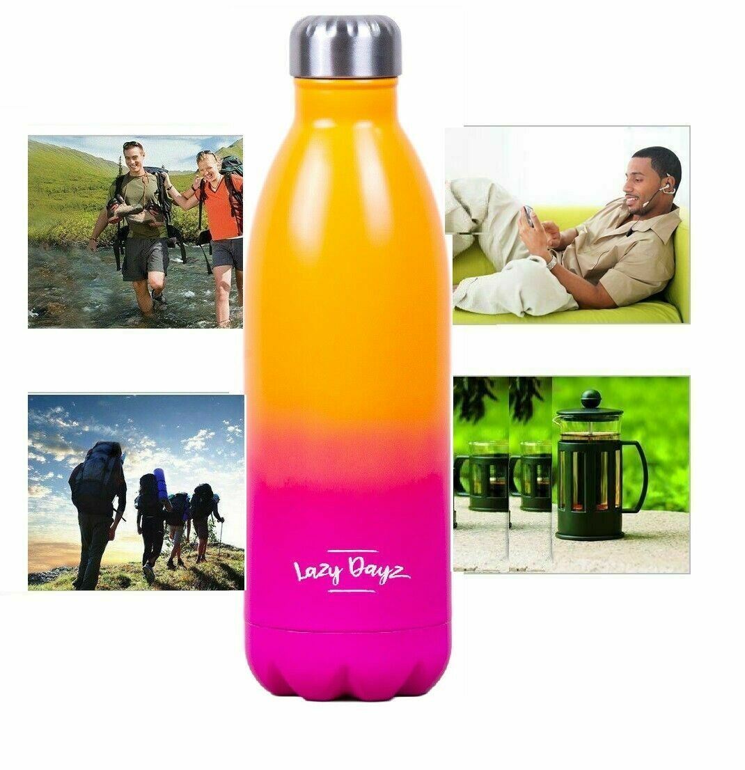 Jumbo 1L Stainless Steel Water Drink Bottle Double Walled Insulated Spartan Gym