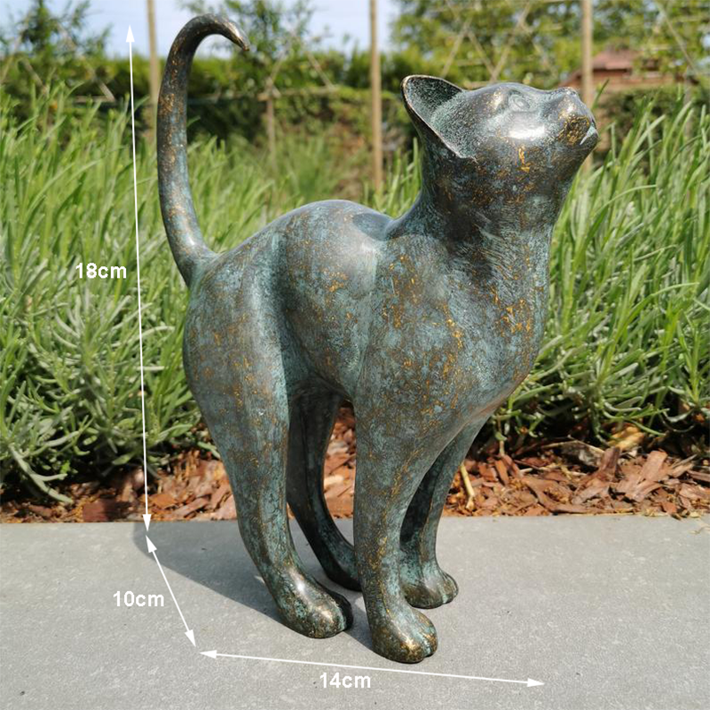 Beautiful Cat Statue With Rounded Back Garden Decor Outdoor Resin Ornament Gift