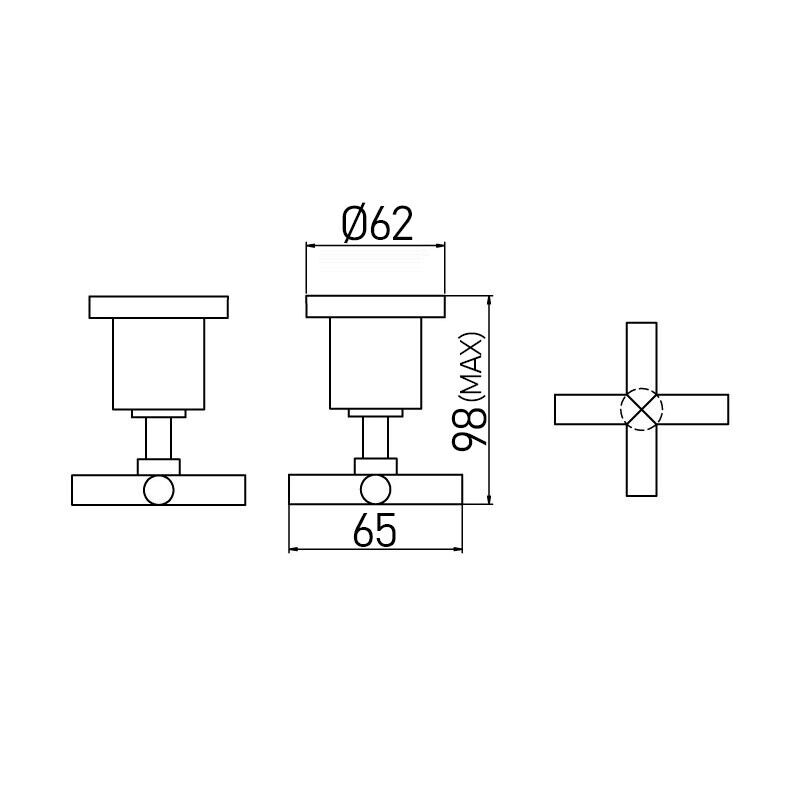 Tigris Wall Top Assemblies Tap Set Shower Bath Sink Brass Chrome Full Turn