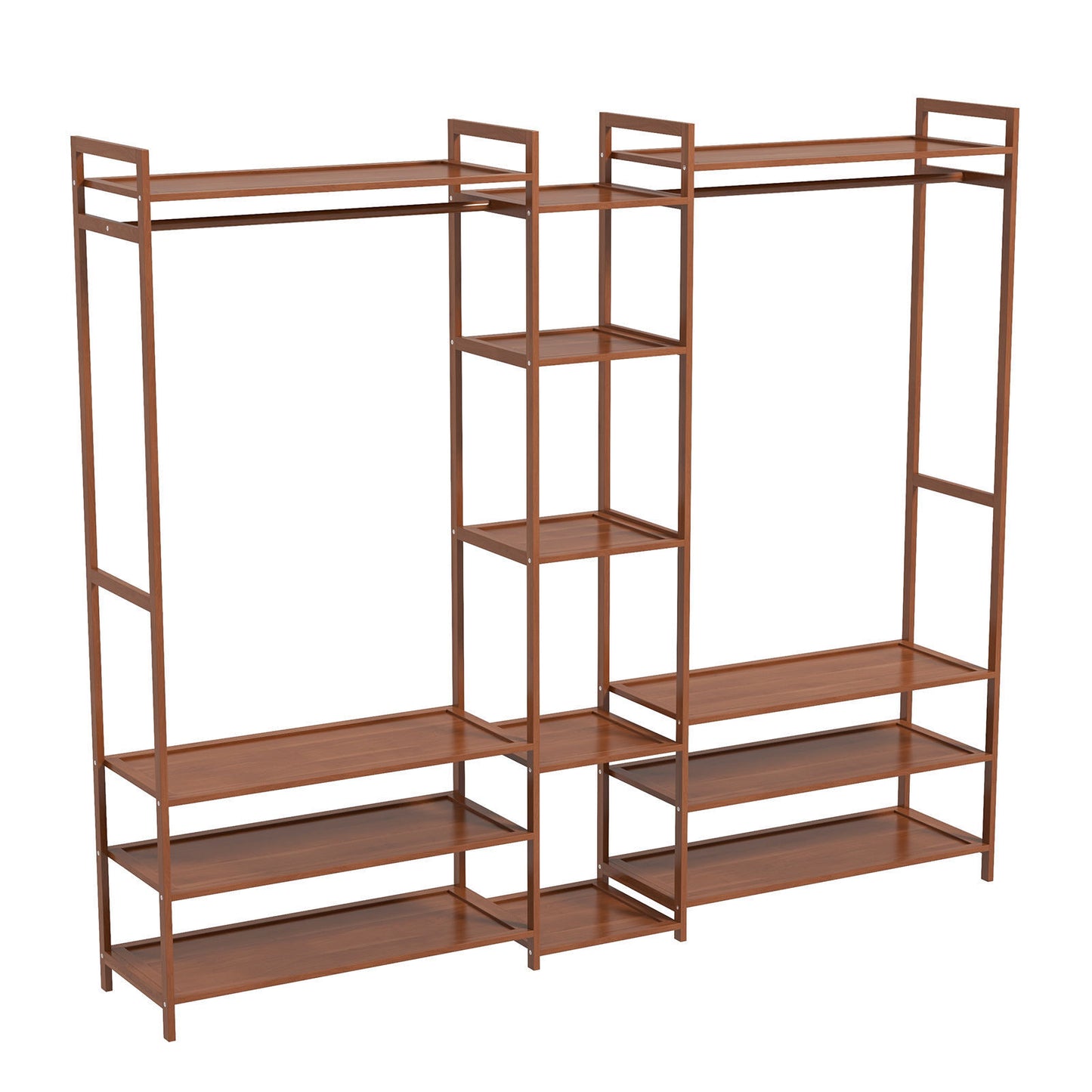 Milano Decor Multifunctional Bamboo Clothes Rack Storage Stand Organiser