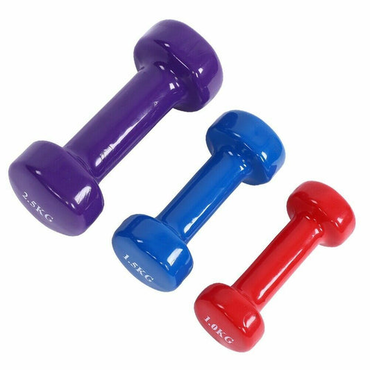 10KG Dumbbell Set of 6 Weight Dumbbells Anti-slip Exercise Fitness Home Gym