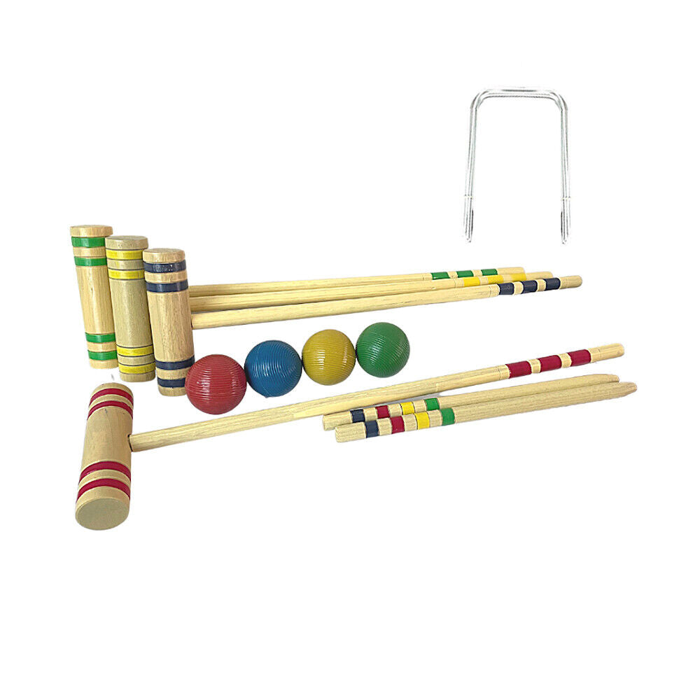 Regent Classic 4-Player Croquet Set Mallets/Balls Outdoor Family Game Fun Play