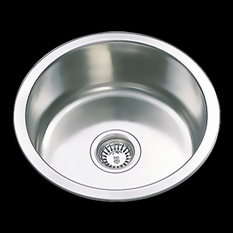 Undermount Topmount Drop In Kitchen Sink Single Round Bowl 304 Stainless Steel